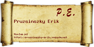 Pruzsinszky Erik névjegykártya