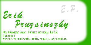 erik pruzsinszky business card